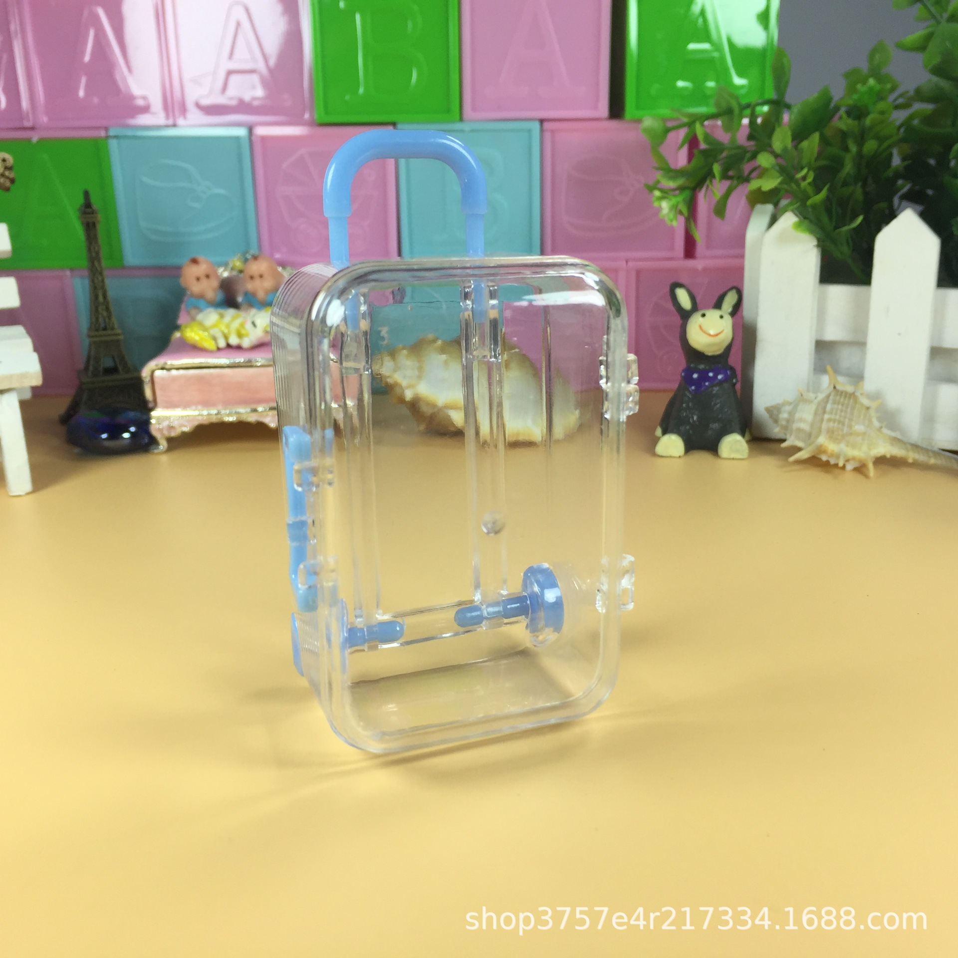 Foreign Trade E-Commerce Cross-Border Supply Personalized Creative Wedding Candies Box Transparent Trolley Case Luggage Suitcase Factory Wholesale