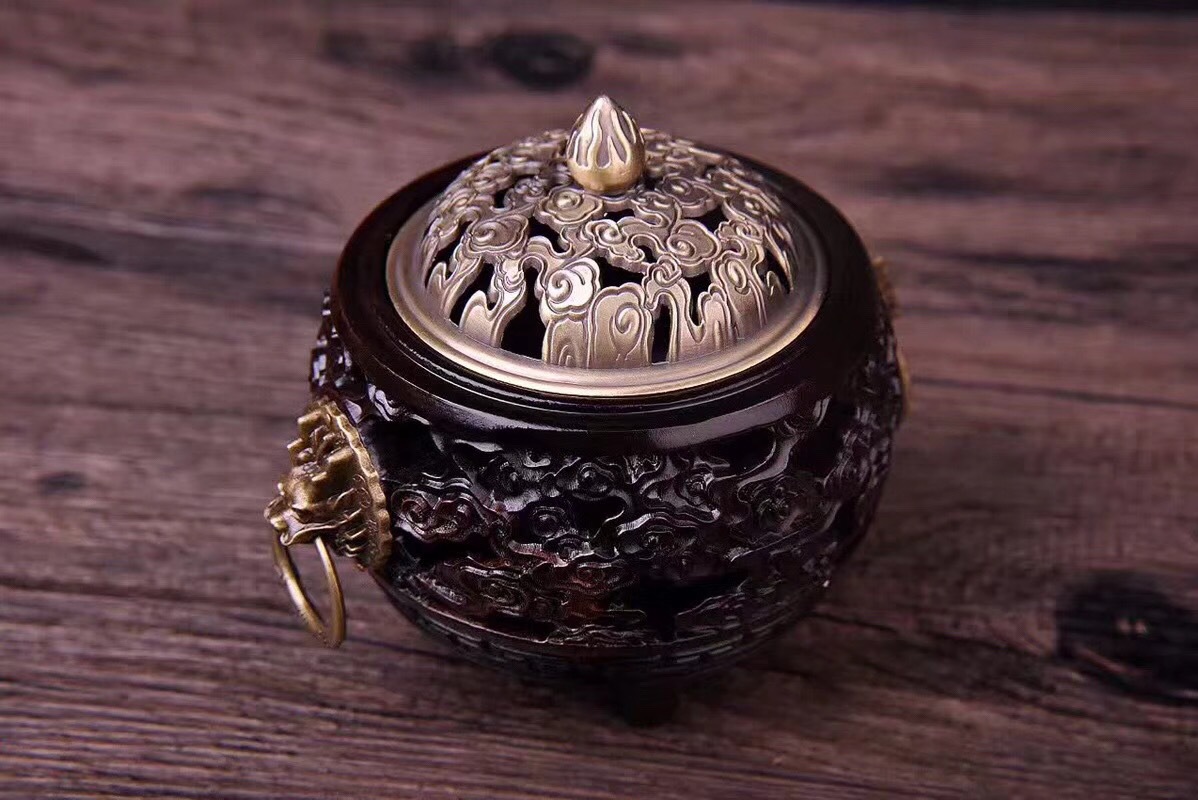 黑檀云鼎双用香炉摆件 木质两用香炉 木雕家居摆饰 厂家直销