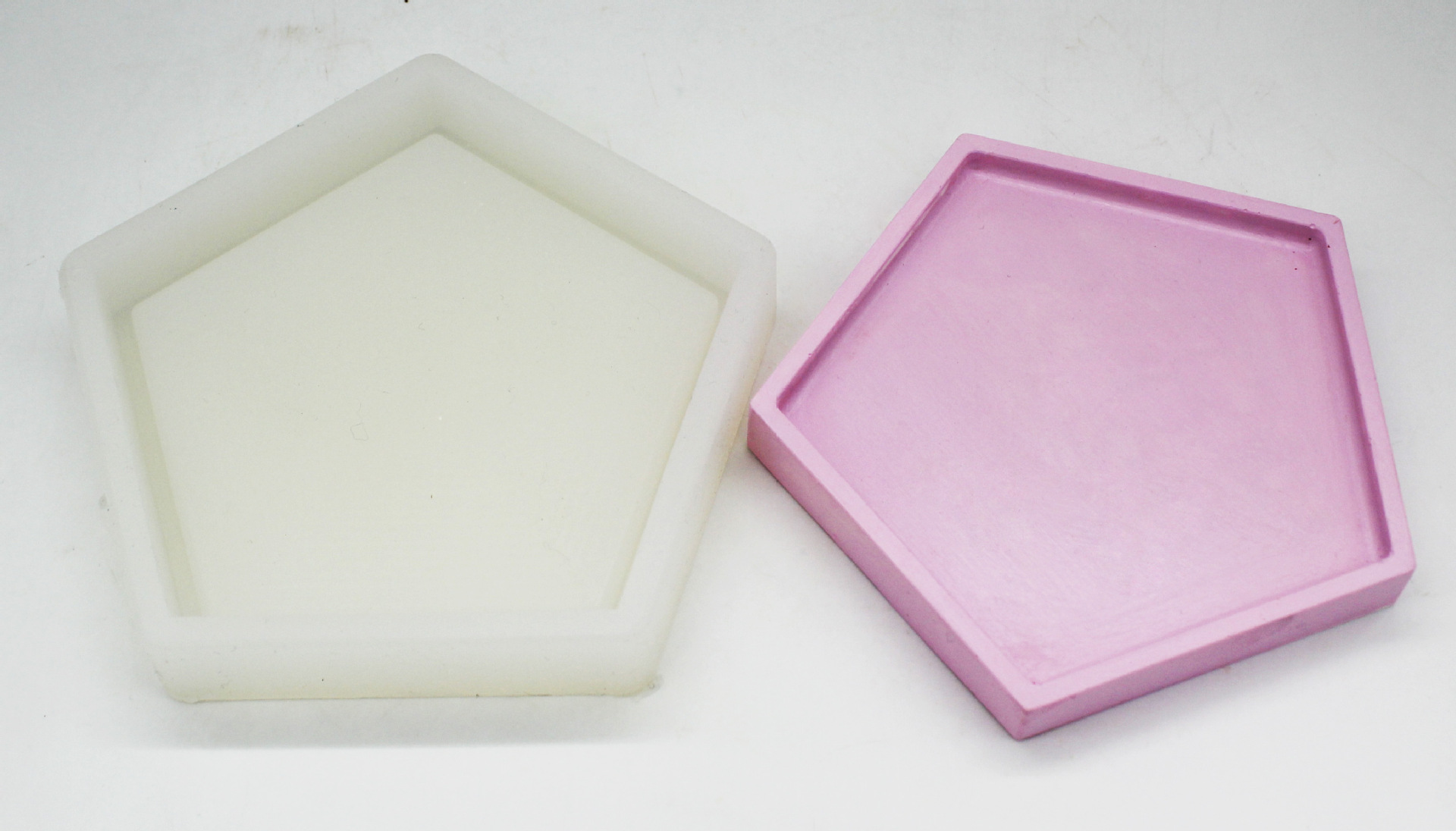 五边形石膏香薰扩香石底座摆件硅胶模具p905