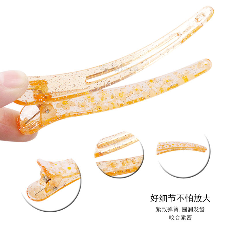 Zhuoming High Quality Plumeria Rubra Tweezers Small White Flower Duckbill Clip Color Translucent Crocodile Clip Plastic Hair Beauty Clip