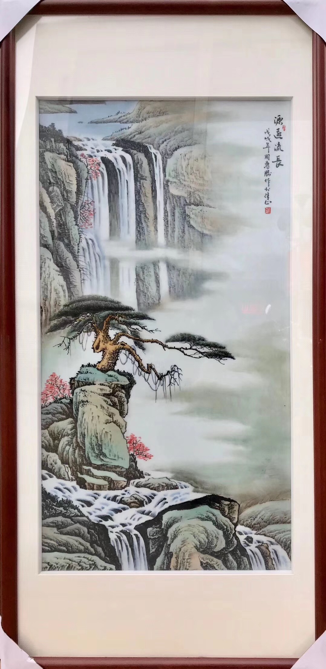 富源流长景德镇陶瓷画壁画艺术瓷礼品瓷定制陶瓷名人作品山水画