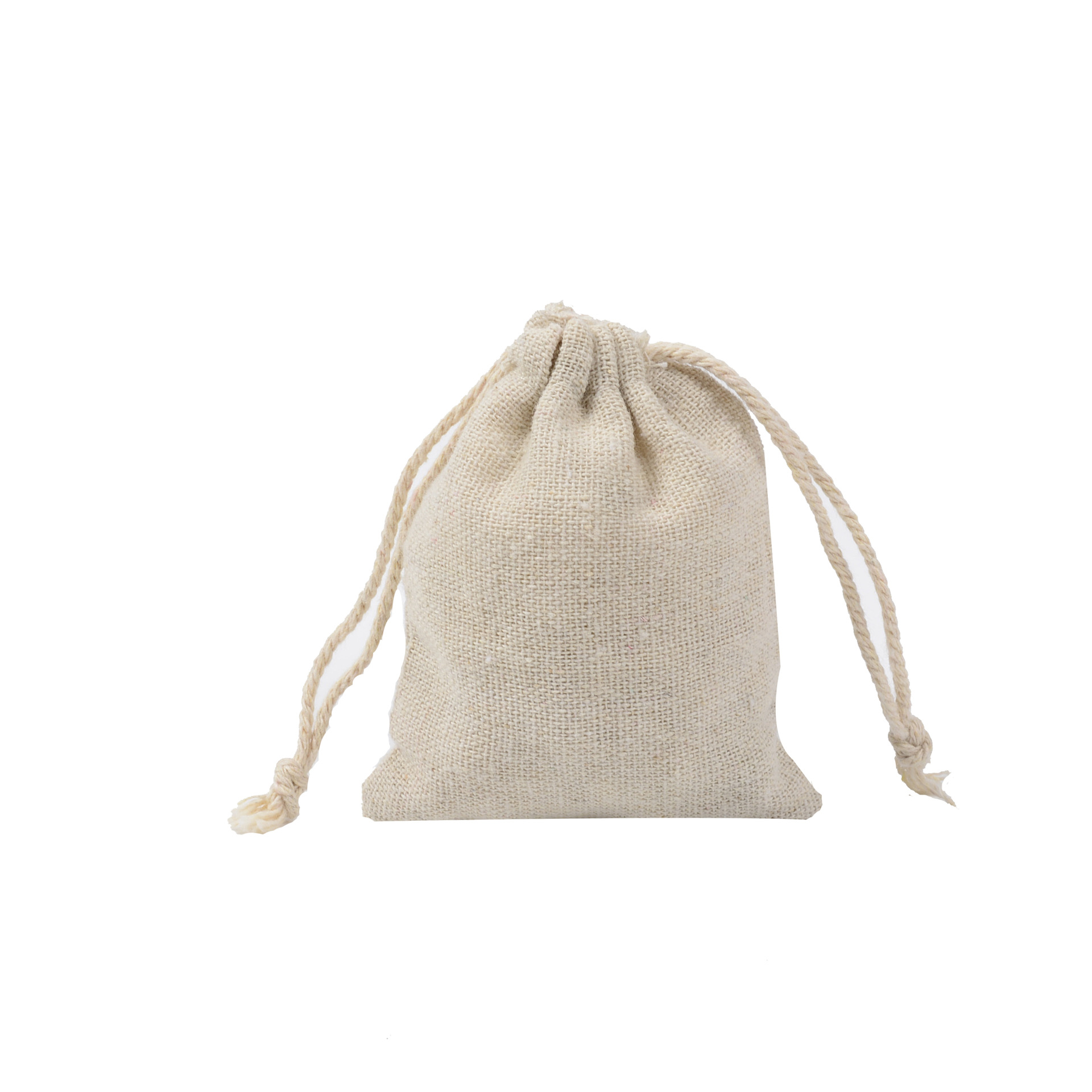 现货束口棉布袋 本白色首饰礼品包装平口棉麻抽绳袋定做logo