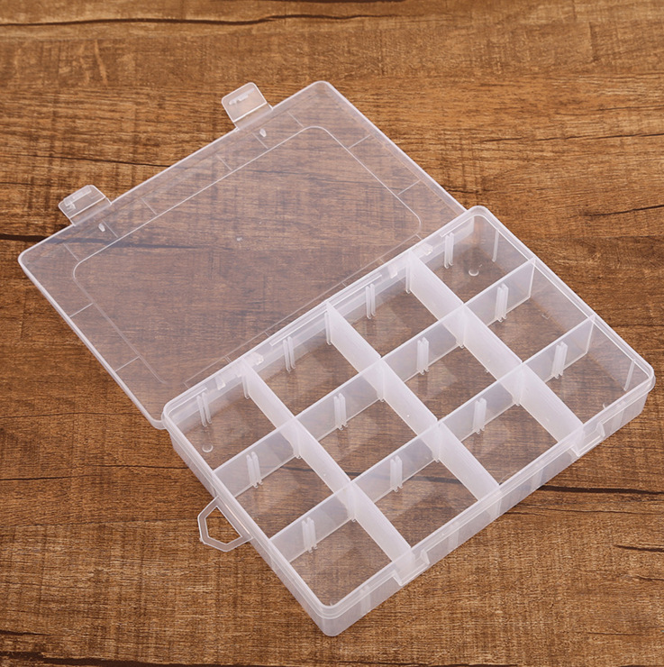 Detachable 12 Grid Storage Box Transparent Pp Plastic Box Jewelry Accessory Box Tool Finishing Packing Box Wholesale