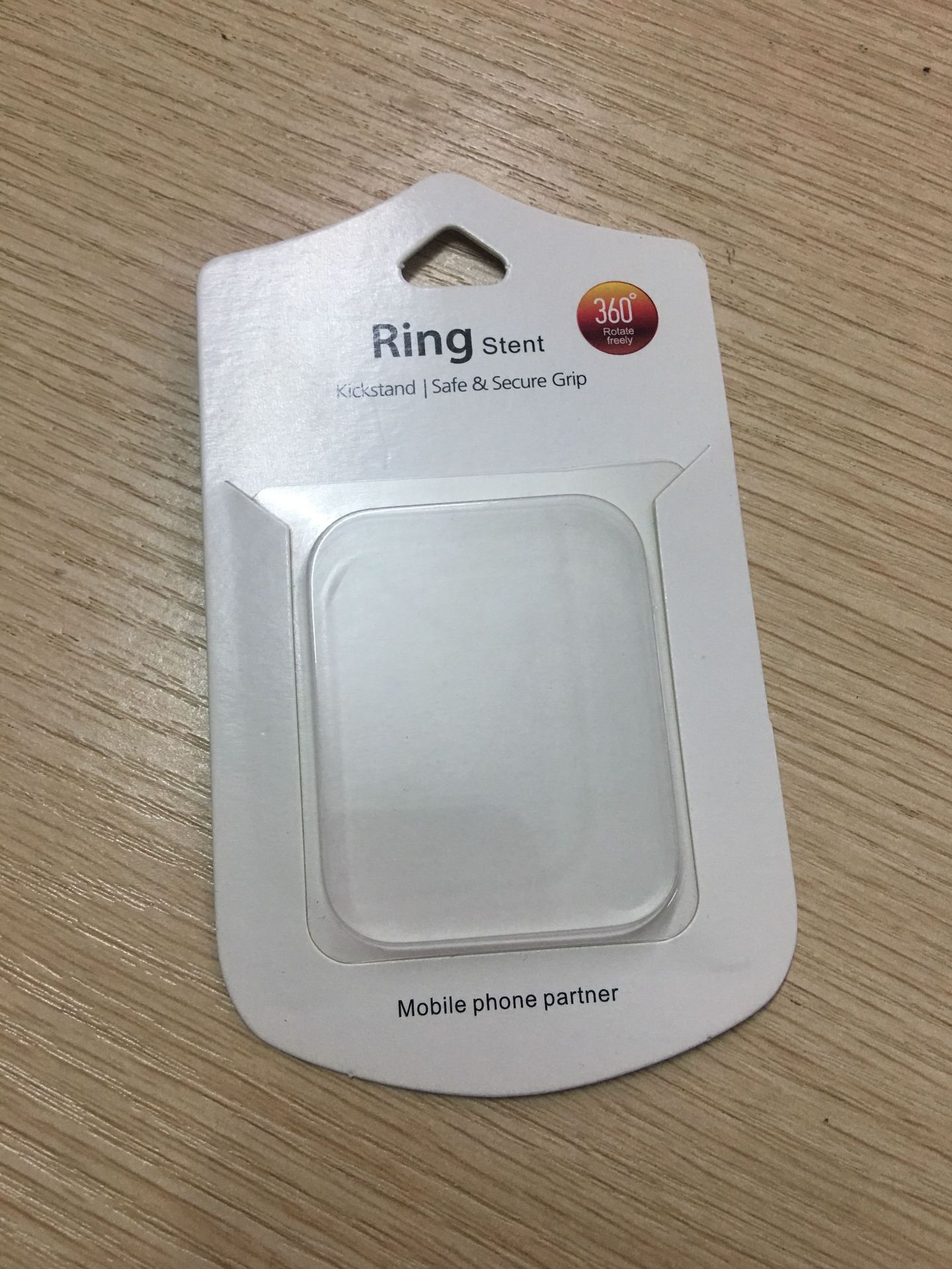 手机支架360度旋转指环扣插卡纸卡白色配吸塑一套大量批发现货