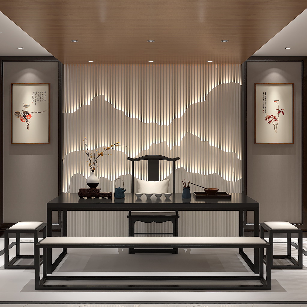 新中式实木茶桌酒店办公室功夫茶台茶几原木会客接待泡茶桌椅组合