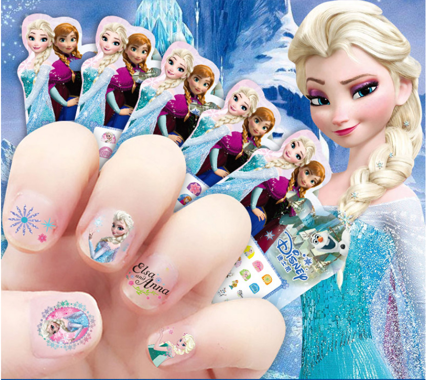 disney little mermaid children nail stickers baby girl pony frozen princess cartoon nail stickers