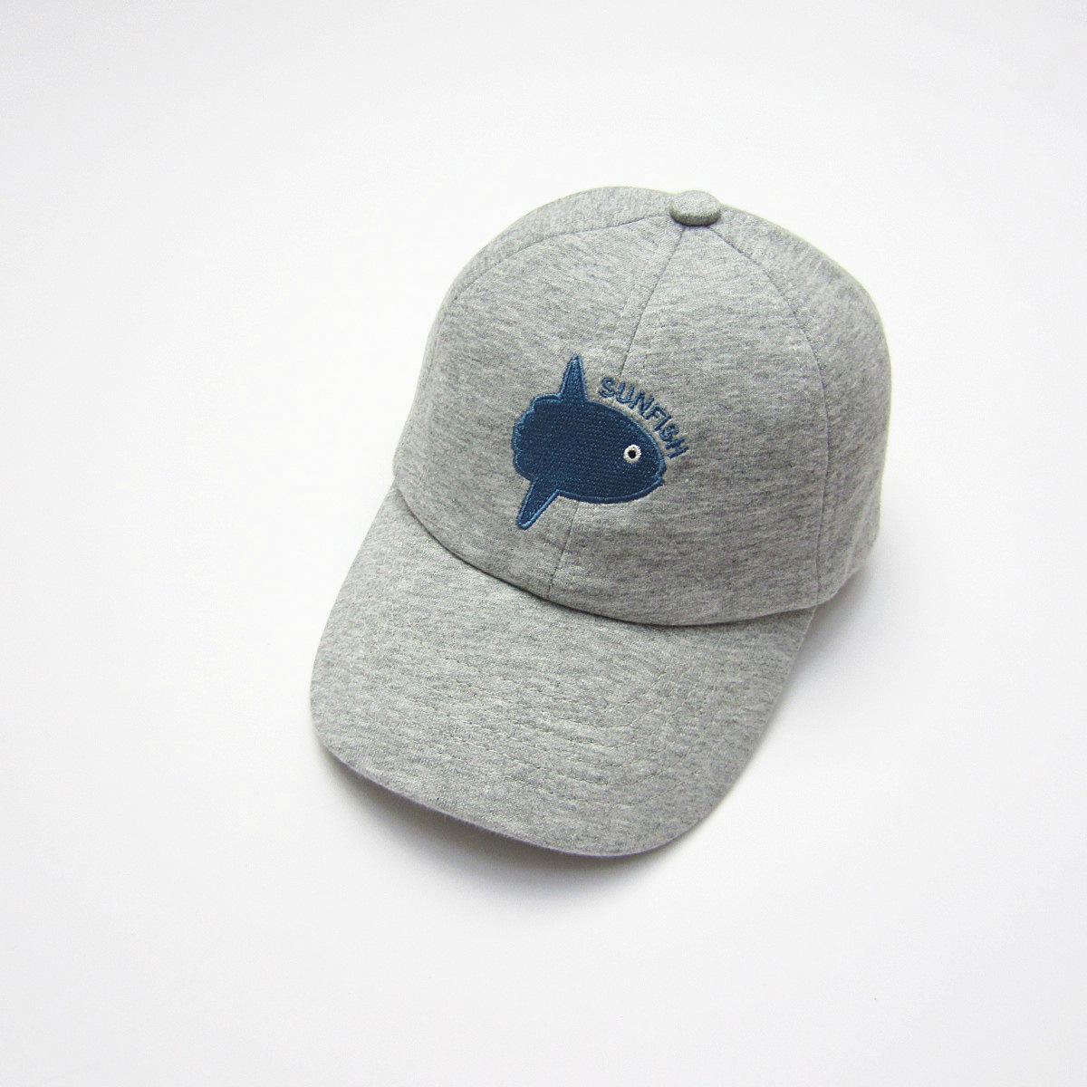 外贸工厂灰色绣花鱼儿童棒球帽儿童春夏帽儿童帽子遮阳帽