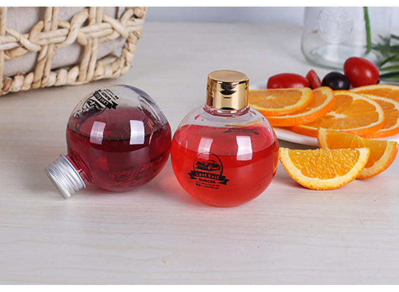 厂家直销 创意新款圆球饮料瓶 铝盖吸管球形瓶 个性多功能瓶