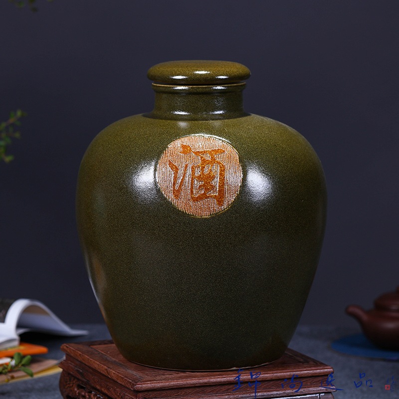 青花酒坛十斤景德镇陶瓷酒坛子密封酒缸酒桶白酒酿仿古酒壶坛