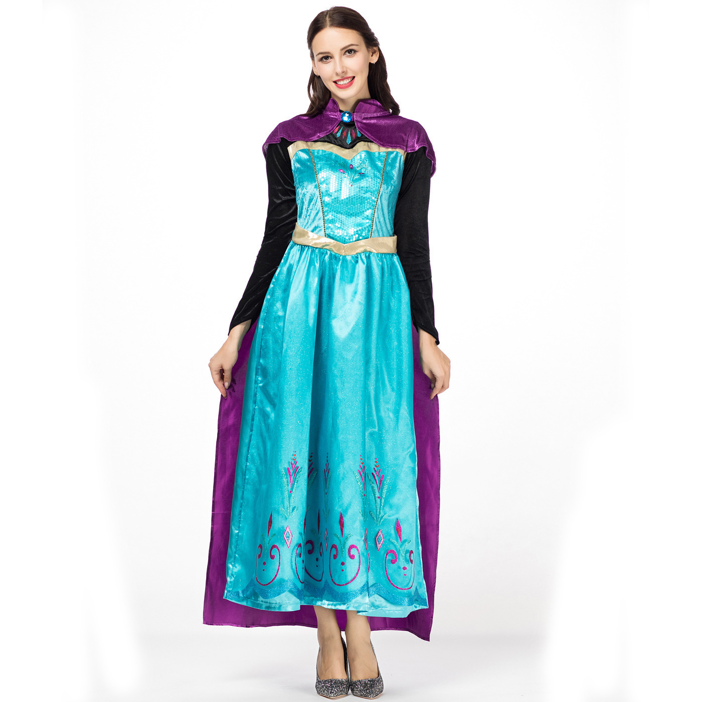 2018新款动漫公主cosplay服装 万圣节舞台演出服 欧美冰雪女王装