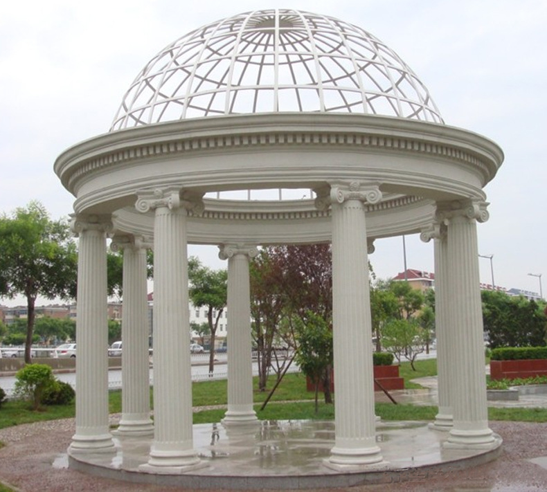 石材欧式亭子厂家 供应大理石欧式景观亭 公园摆件 flt-278