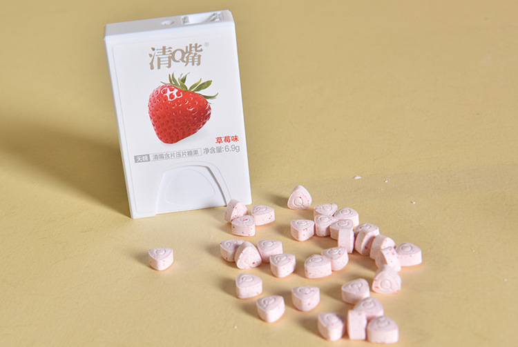 清嘴含片压片糖果6.9克盒装*12小盒口香糖薄荷糖