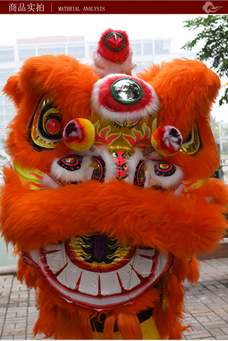 南狮狮头道具佛山醒狮用品双人舞狮头套成人北狮鞋正宗醒狮服装