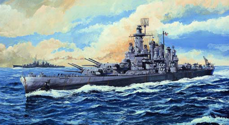 小号手1:700华盛顿号战列舰05735 二战美军bb-56战舰模型批发