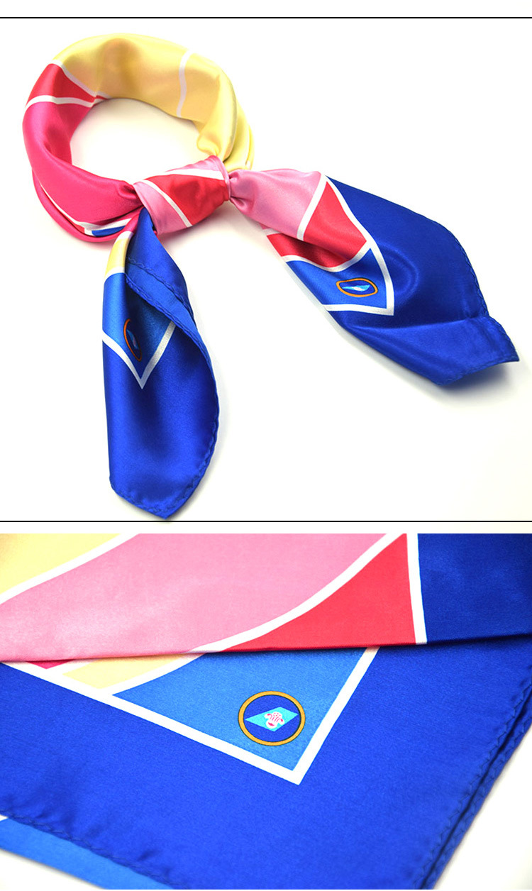 航空涤纶丝多色丝巾 定制银行商务百变空姐饰品丝巾 职业60cm
