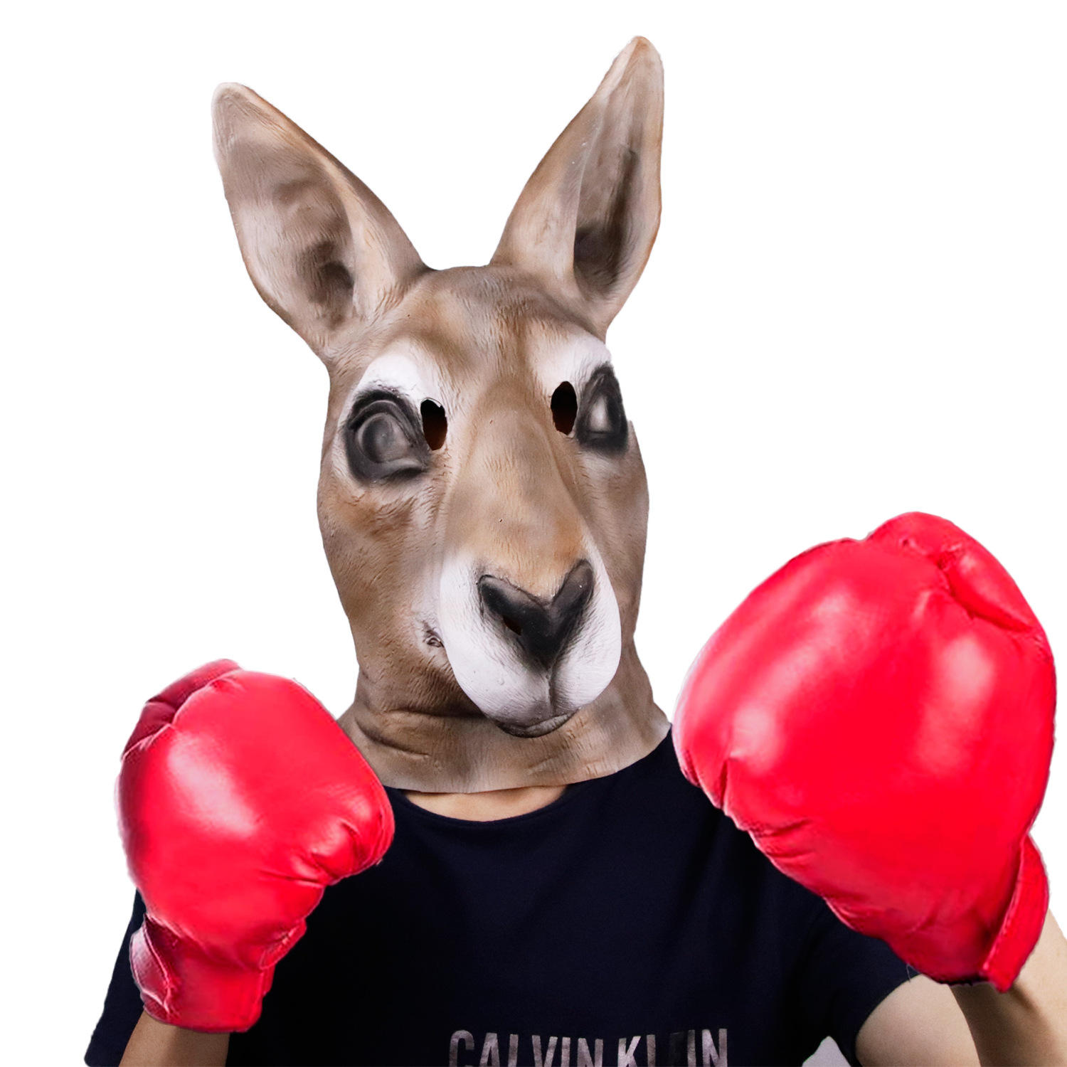 袋鼠面具头套 逼真动物马头兔头套 万圣节cosplay搞笑生日派对玩