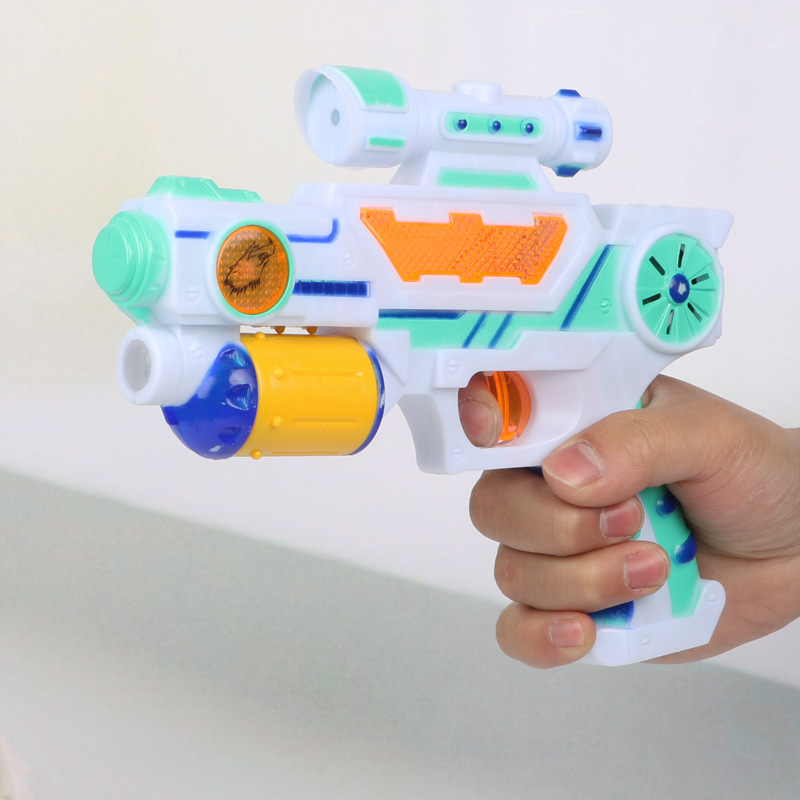 儿童投影八音枪电动玩具 男孩声光语音枪地摊玩具批发货源厂价