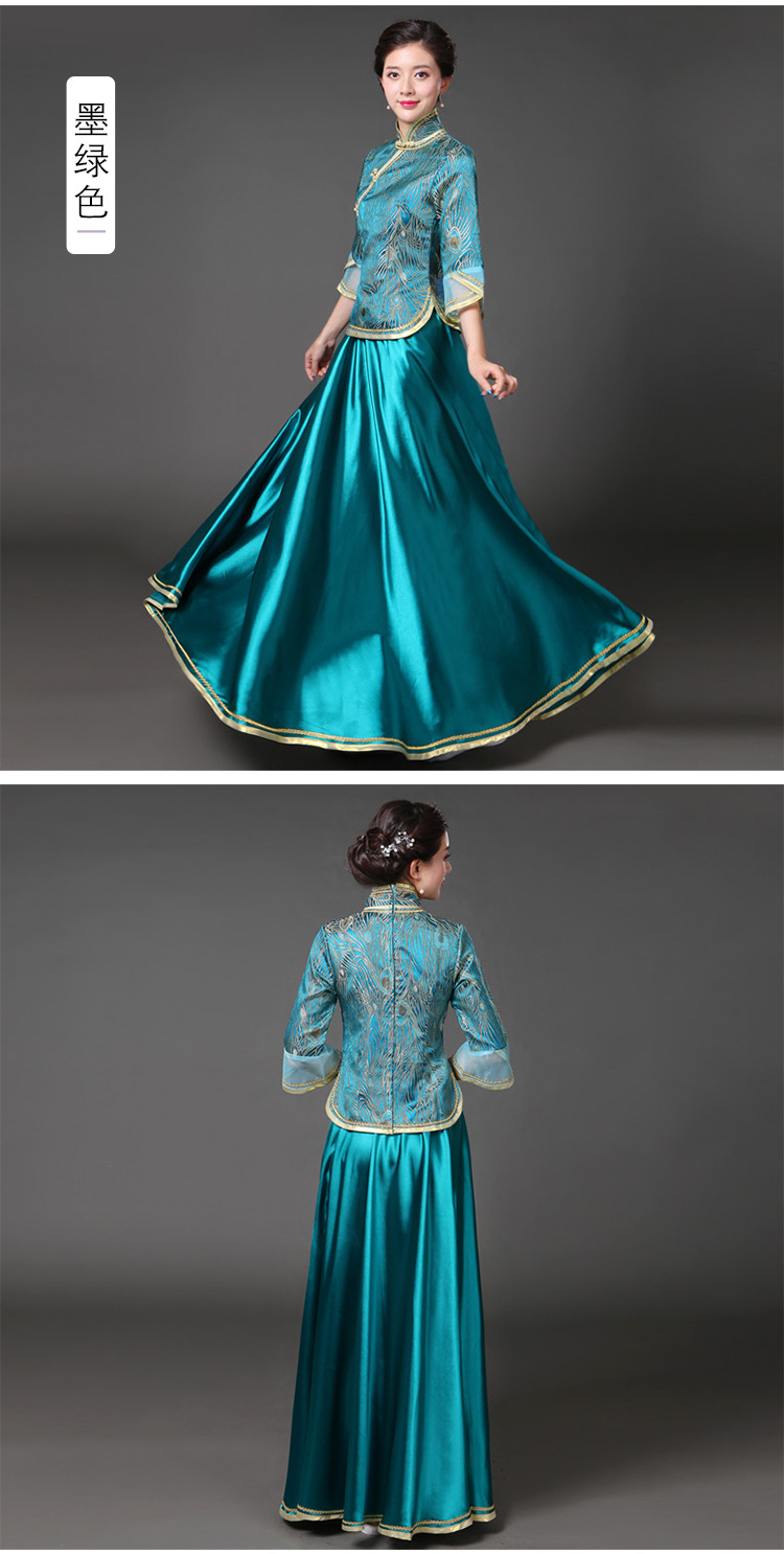 厂家直销民国风古装太太贵夫人装酒会礼服舞台表演服合唱演出服