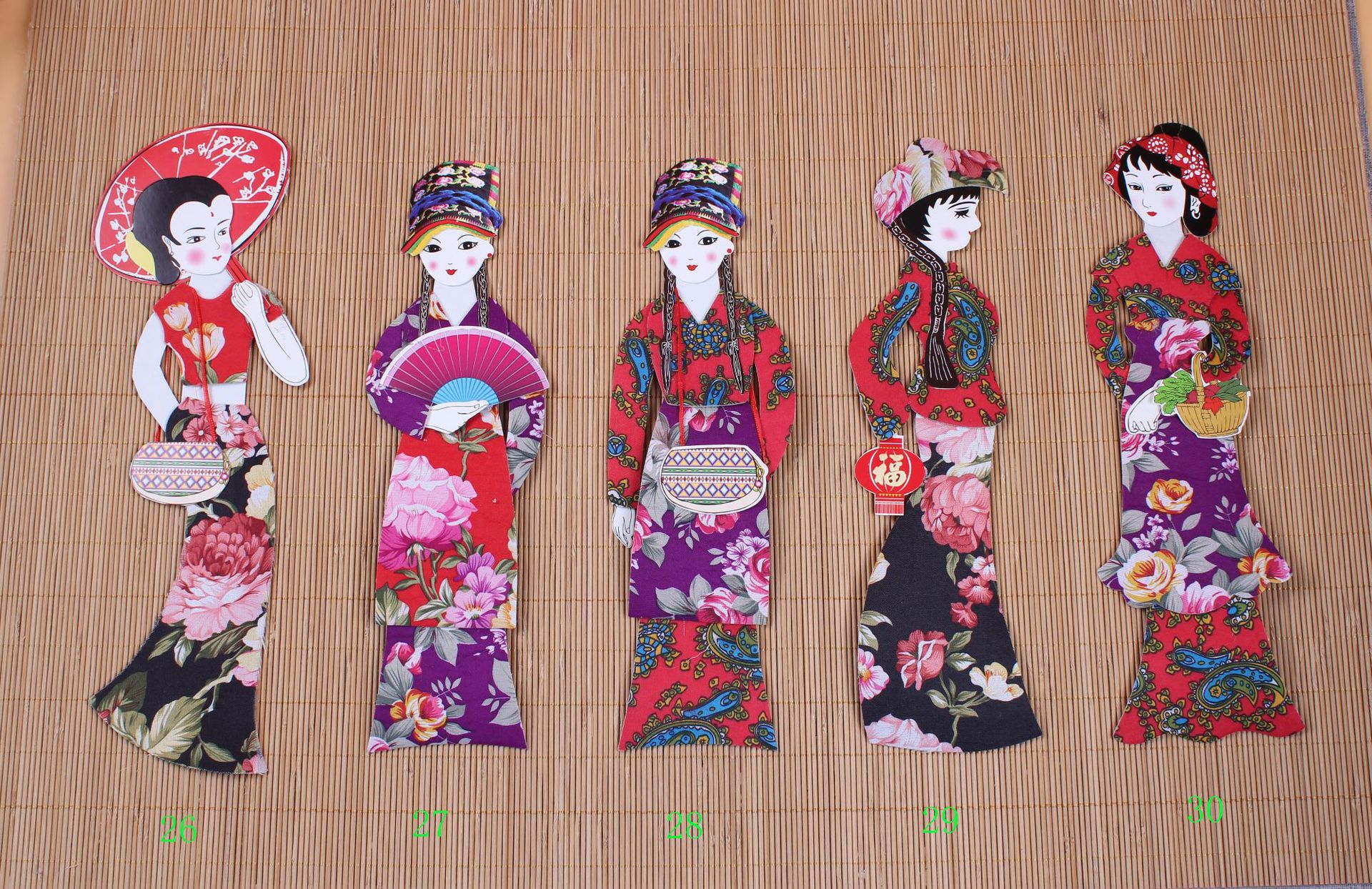 幼儿园手工制作民族人物布贴画diy环创布置中国风装饰画工厂直销