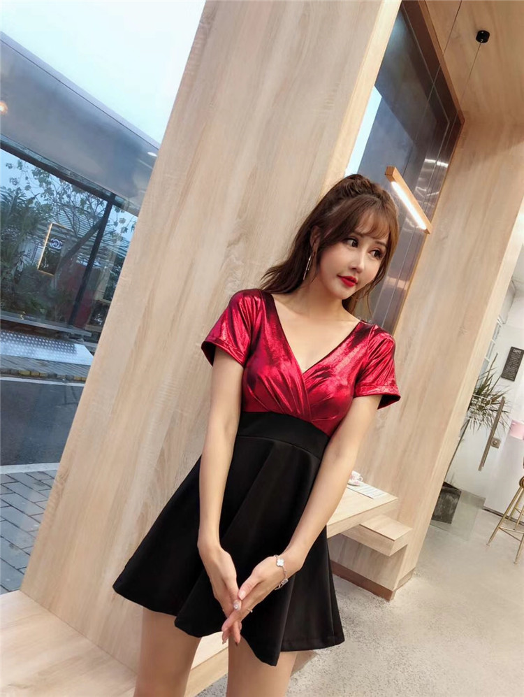 2020夏夜场工作服性感女装低胸显瘦遮肚短裙夜店修身连衣裙k6113