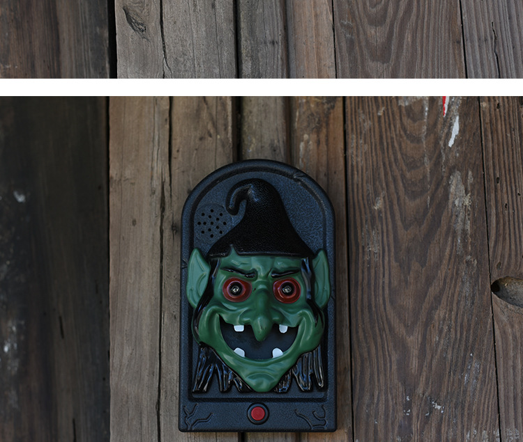 新款万圣节恐怖造型 鬼眼门铃发光鬼屋密室整蛊吓人玩具 挂件批发