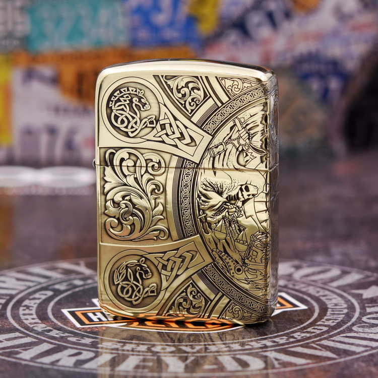正品zippo 纯铜1941复刻版精雕高光 天启四骑士
