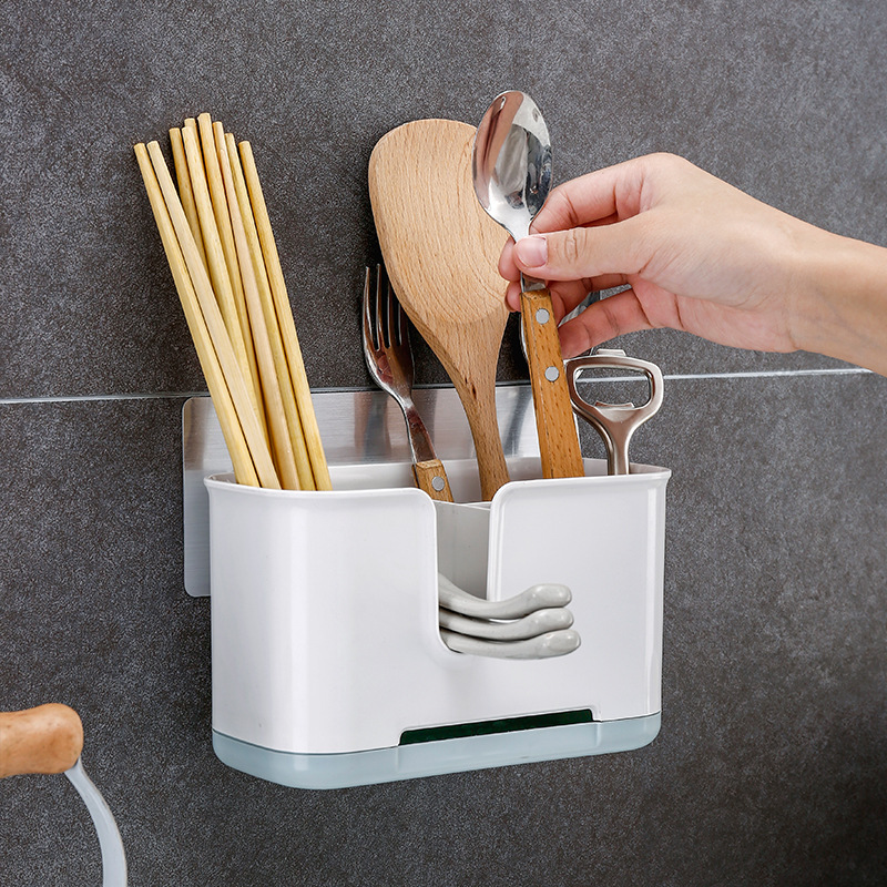 创意壁挂式筷子笼 沥水防霉家用筷子桶 厨房多功能筷子架收纳盒