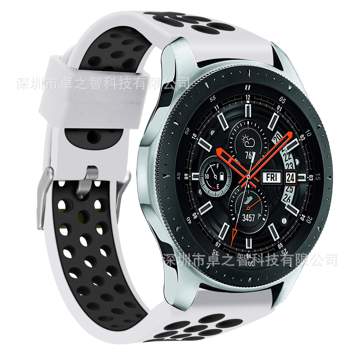 适用于三星galaxy (46mm) sm-r800手表 三星表带 双色硅胶表带