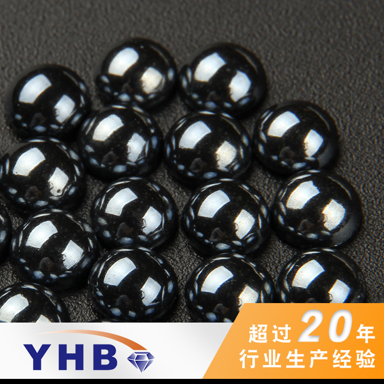 Factory Direct Sales Pearl Hot Drilling Flat Bright Cobalt Black Ceramics Pearl Rhinestone 2mm Textile Accessories Pearl Hot Drilling