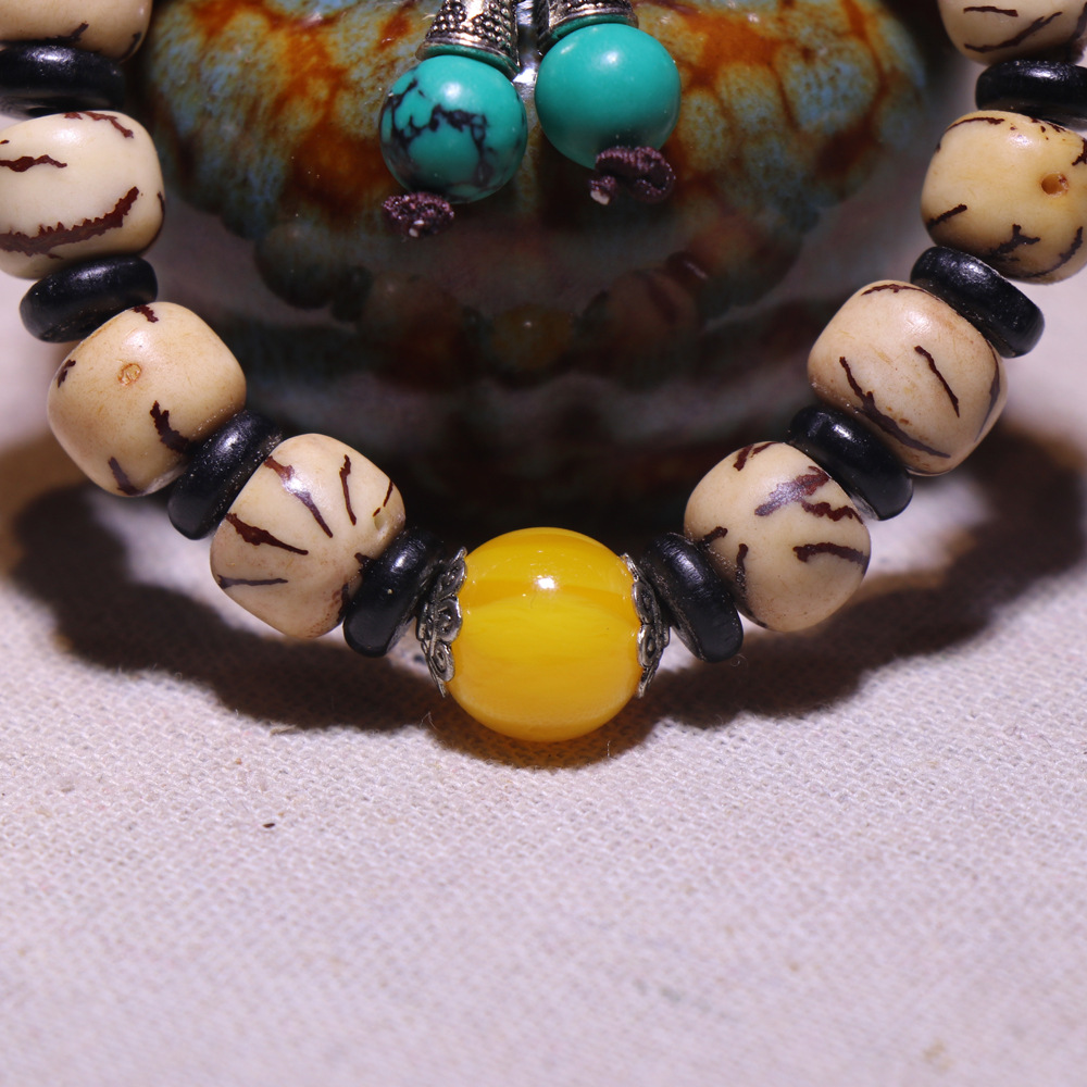 玉米金线/千眼菩提子手串 桶珠血丝 藏式佛珠手链 地摊货源批发