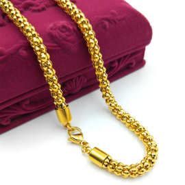 316l不锈钢珍珠玉米链 18k金玉米链装饰项链腰链 不锈钢项链批发