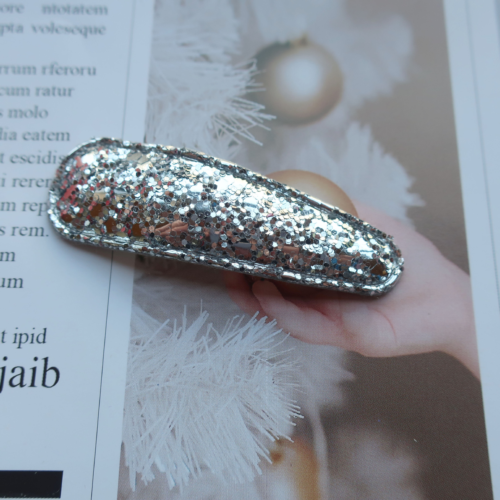 b82韩国闪亮水滴宝宝发卡儿童豹纹头饰边夹bb夹女童刘海夹现货