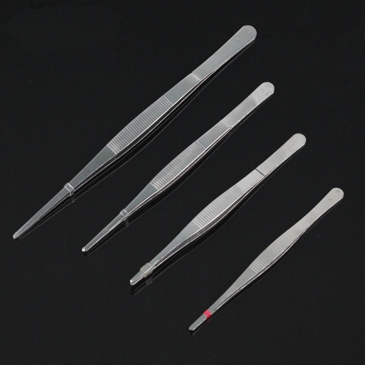 不锈钢敷料镊子组培镊实验室水草镊子夹子不锈钢剪刀尖镊弯镊
