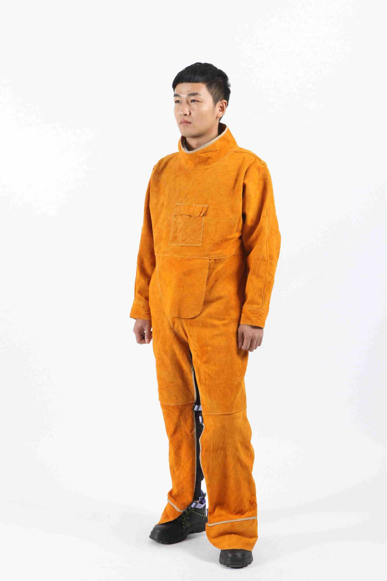 批发牛皮焊工防护服 耐高温电焊焊接劳保工作服防阻燃带袖皮围裙