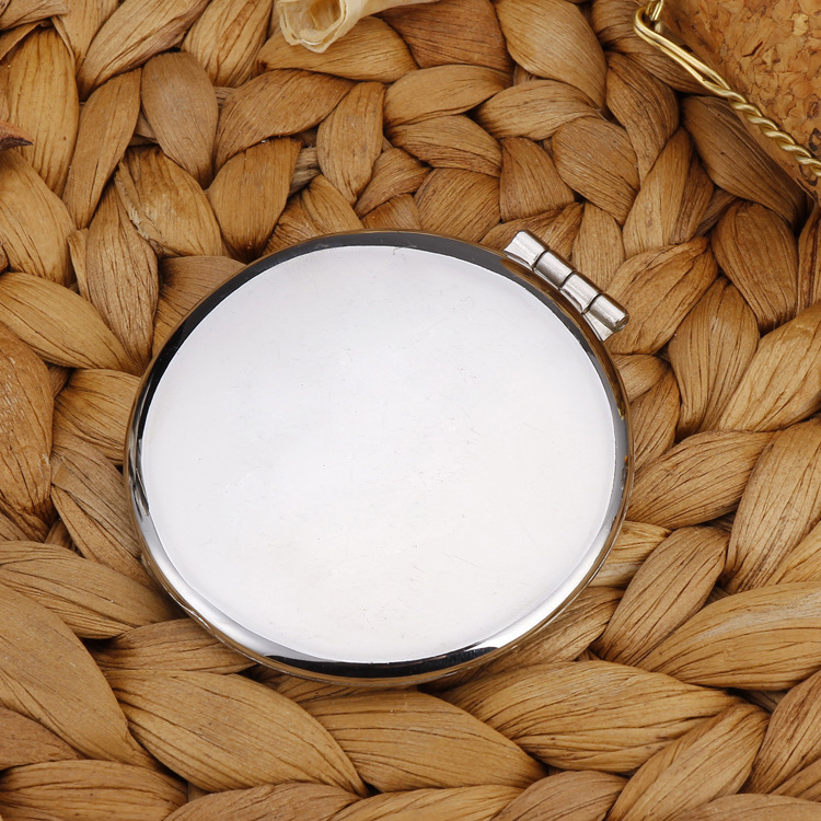 深圳供应圆形70mm金属锌合金镜子可定制激光logo化妆镜厂家制作