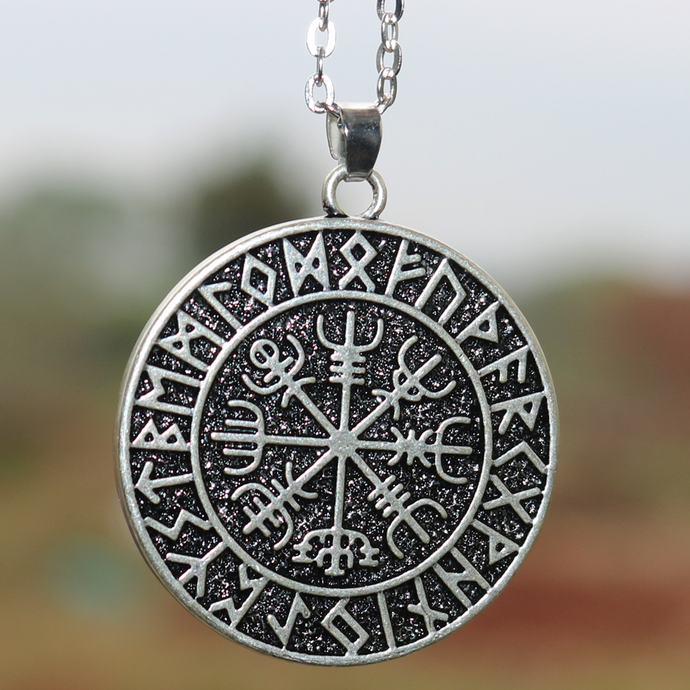 热卖北欧维京守护图腾吊坠复古个性男孩项链霸气男士金属吊坠批发