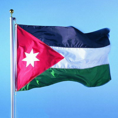 工厂现货批发90*150cm3*5ft 约旦国旗4号涤纶旗帜 jordan flag