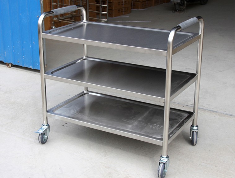 不锈钢三层餐车_不锈钢三层餐车酒店手推车双层餐厅送餐手推收碗车