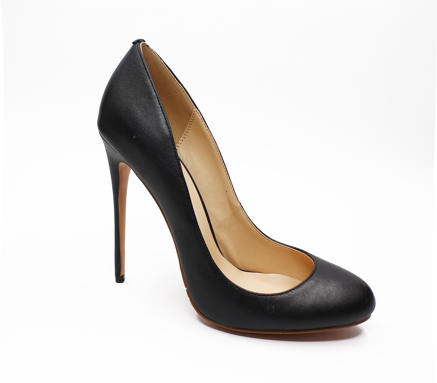 2018年经典圆头12厘米细高跟浅口女士性感夜店单鞋