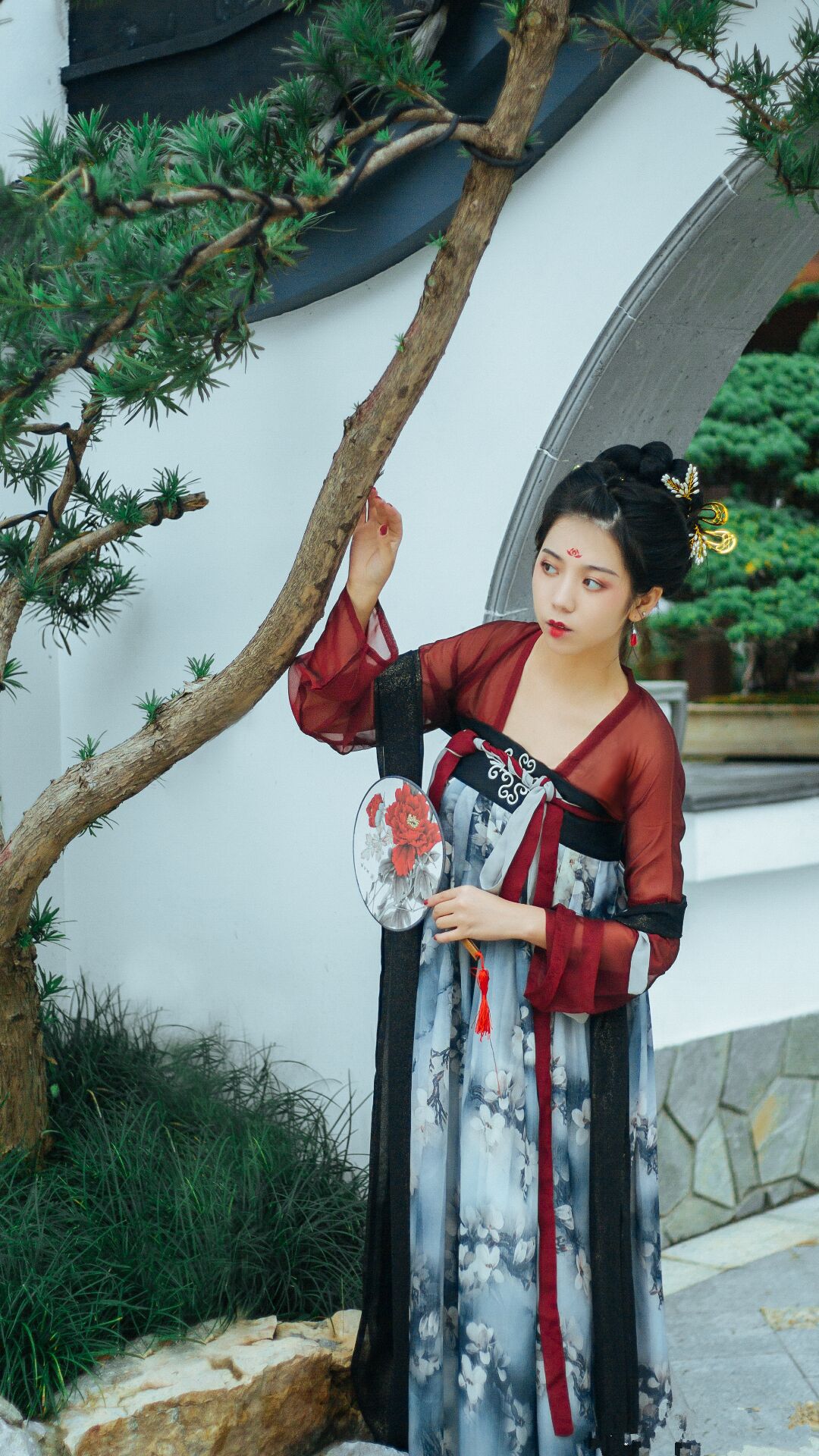 朱砂 传统正规刺绣花汉服女 对襟齐胸襦裙红幻色雪纺春秋 非古装