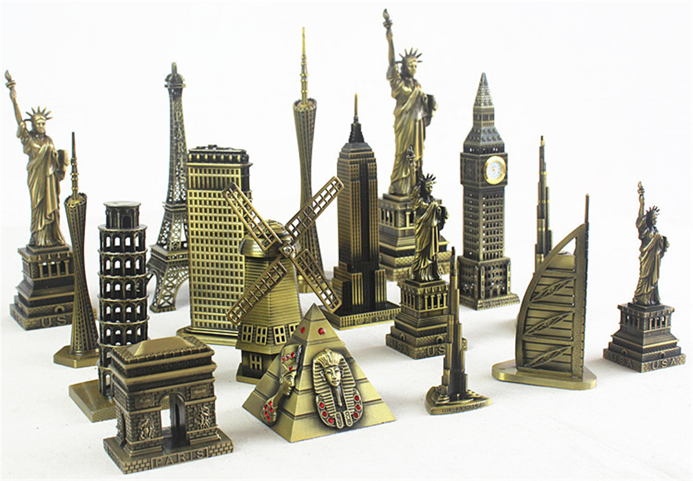 创意世界地标建筑拍摄模型礼物装饰摆件金属工艺品埃菲尔铁塔摆件
