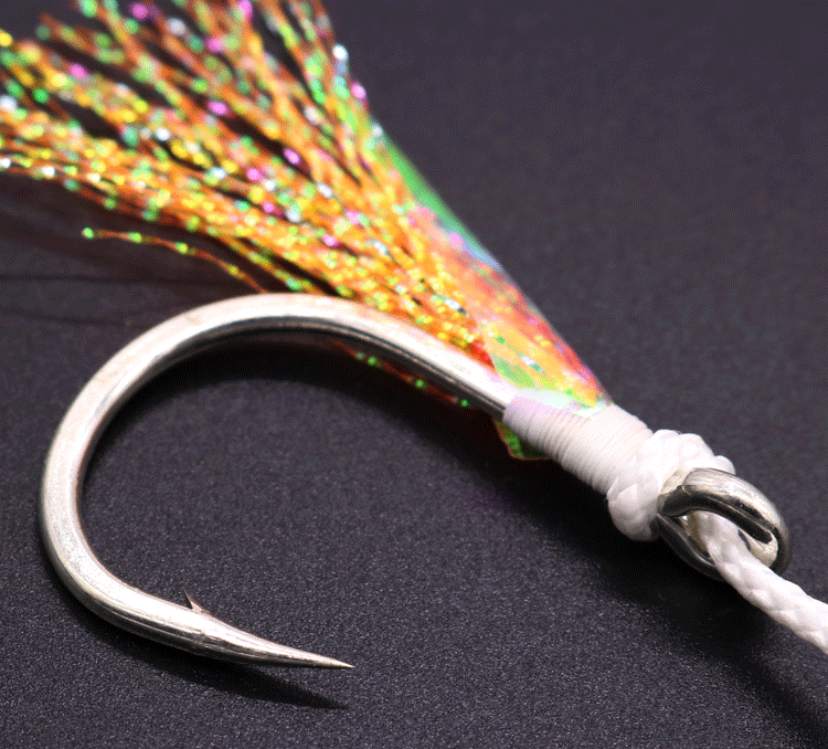 带绑线鱼钩 绑线加粗有倒刺钓钩深海钓怪物钩渔具批发