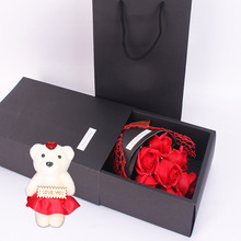 跨境7朵玫瑰香皂花束礼盒康乃馨七夕情人节母亲节护士节礼物