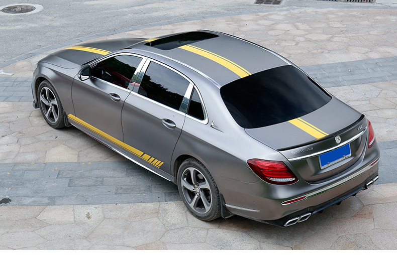 奔驰c200l改装c63贴纸新e级e200 e300l改e63全车装饰侧裙拉花amg