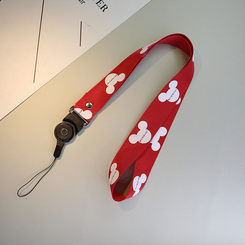 厂家批发卡通图案手机挂绳挂脖绳子韩版米奇图案长吊绳可拆卸宽2