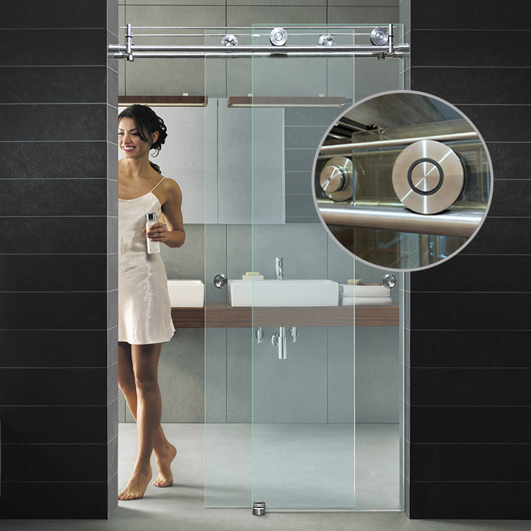 欧式定制佛山厂家直销304不锈钢d25mm圆形吊轨淋浴房滑轮