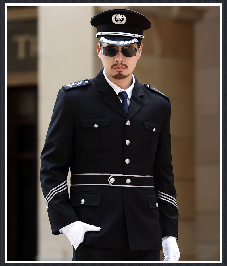 保安服装春秋装外套物业门卫保卫黑色礼宾服制服保安服套装