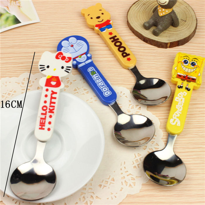 Children's Tableware Set Cute Cartoon Stainless Steel Chopsticks Spoon Cartoon Soup Spoon Spoon Set Exquisite Gift Wholesale