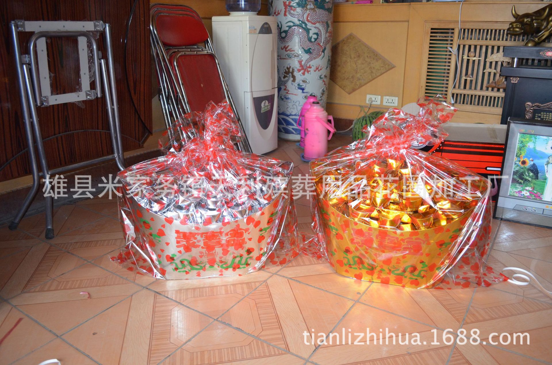纸活纸扎殡葬用品 60小宝聚宝盆 厂家加工制作 祭祀纸活批发