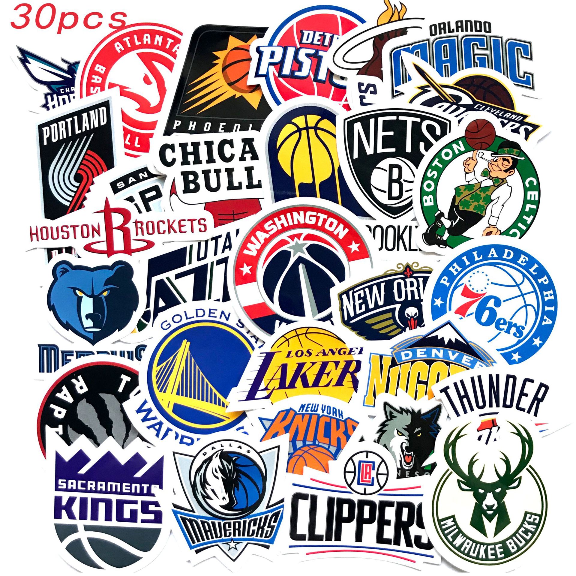 30张nba 篮球运动贴纸行李拉杆箱贴画吉他滑板涂鸦宿舍笔记本贴画